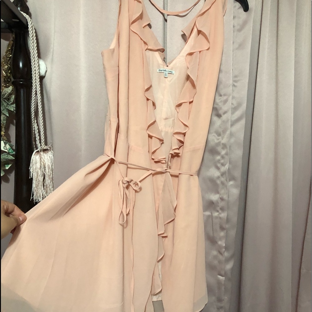 Blush Ruffle Wrap Dress - Picture 3 of 7